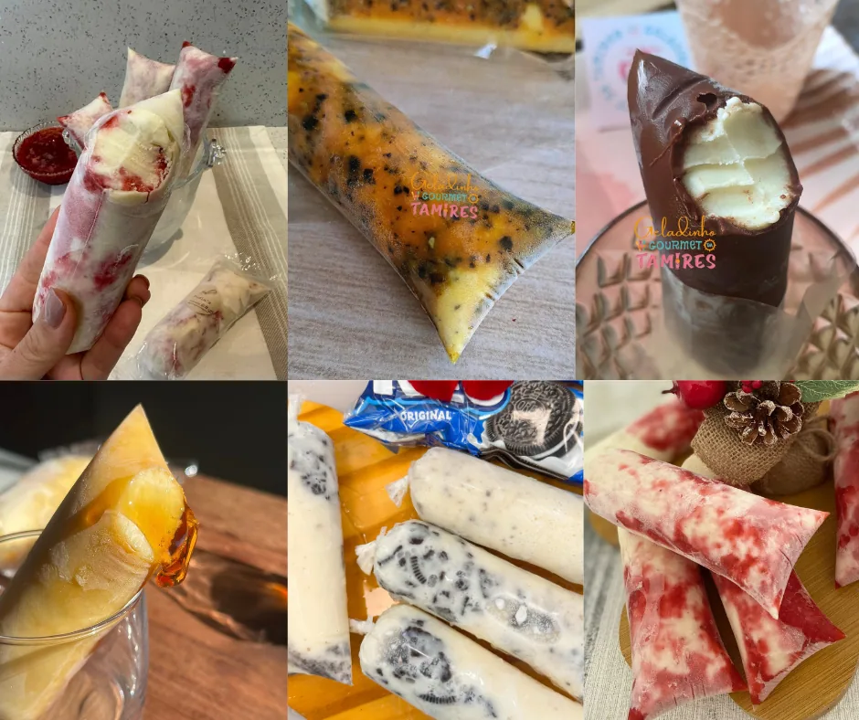 Diferentes sabores de geladinho